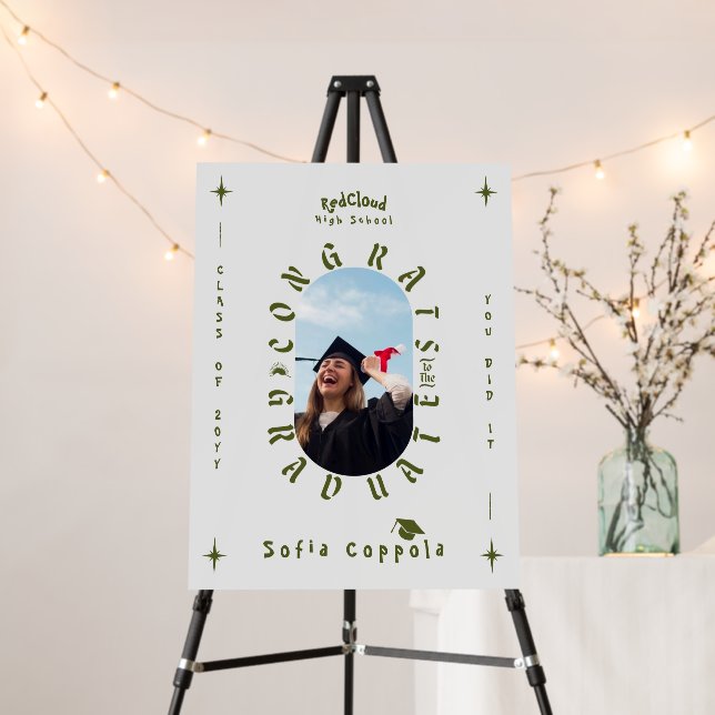 Custom Modern geometric photo arch graduation Foam Board (In Situ (Stand))