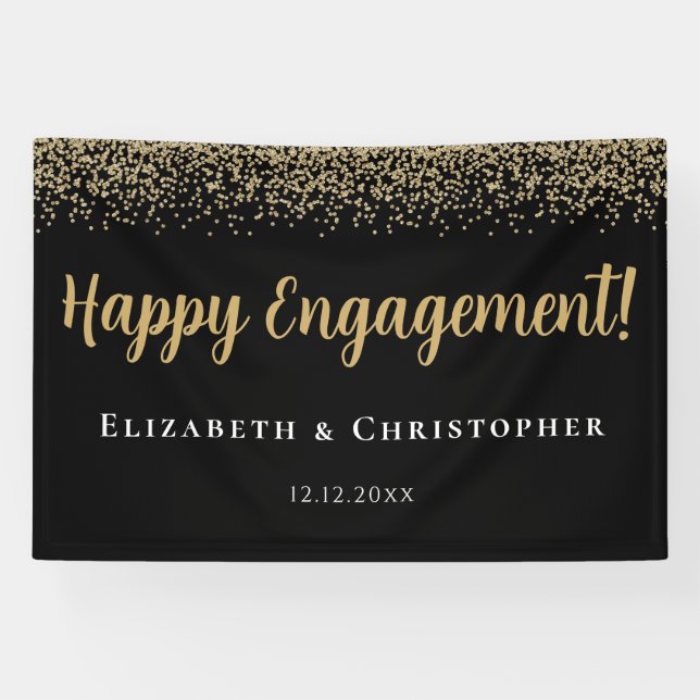 Custom Modern Gold Engagement Banner (Horizontal)