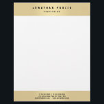 Custom Modern Gold Look Elegant Glamour Template Letterhead<br><div class="desc">Custom Modern Gold Look Elegant Glamour Template Letterhead.</div>