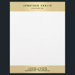 Custom Modern Gold Look Elegant Glamour Template Letterhead<br><div class="desc">Custom Modern Gold Look Elegant Glamour Template Letterhead.</div>