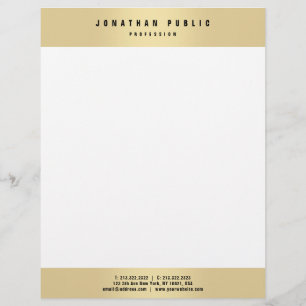 Custom Modern Gold Look Elegant Glamour Template Letterhead