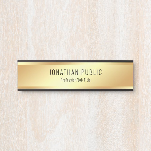 Custom Modern Gold Look Glamorous Template Door Sign (Front)