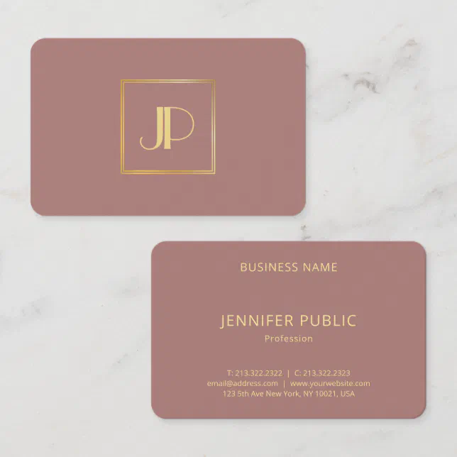 Custom Modern Gold Monogram Elegant Template Business Card | Zazzle