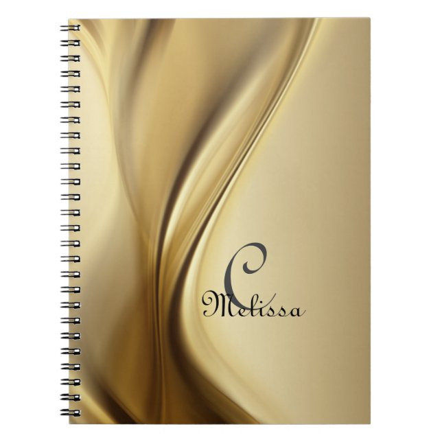 Custom Modern Gold Monogram Name  Notebook (Front)