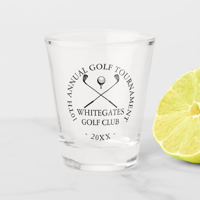 Custom Modern Golf Club Tournament  Shot Glass (Front)