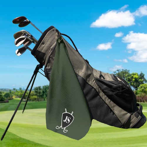 Custom Modern Golf Theme Logo Monogram Golf Towel