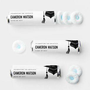Custom Modern Grad Hat and Tassel Graduation Breath Savers® Mints