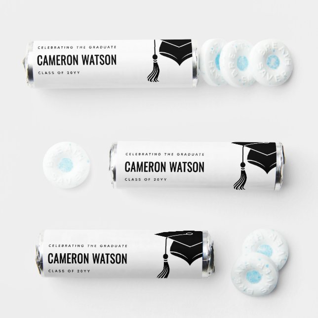 Custom Modern Grad Hat and Tassel Graduation Breath Savers® Mints (Assorted)
