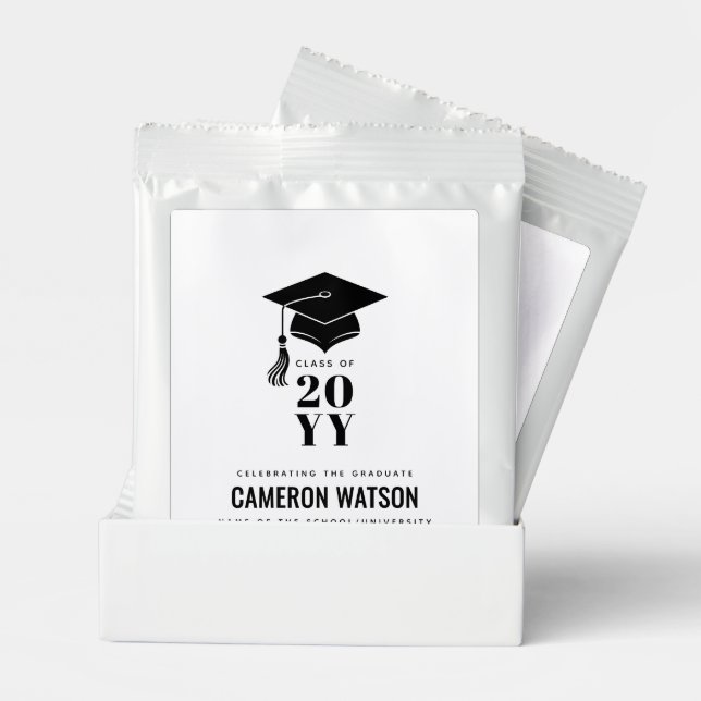 Custom Modern Grad Hat and Tassel Graduation Lemonade Drink Mix (Pair)