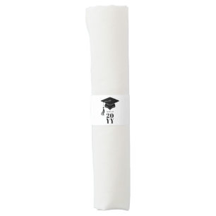 Custom Modern Grad Hat and Tassel Graduation Napkin Bands