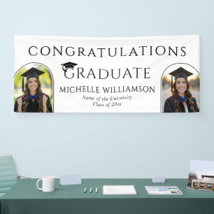Custom Modern Graduate Photo Graduation Party Banner