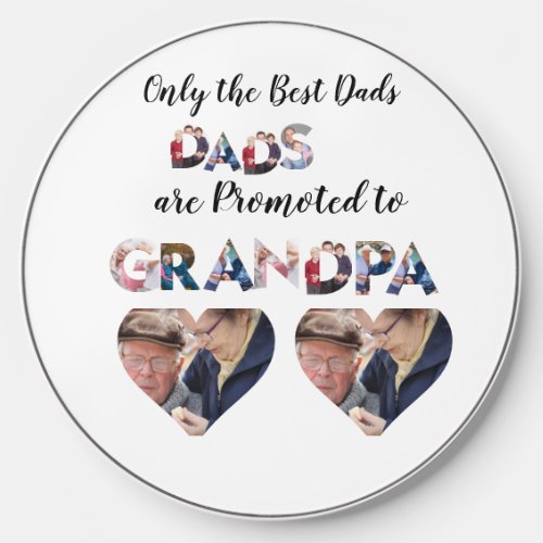 Custom Modern Grandpa 9 Photo Collage  T_Shirt Wireless Charger