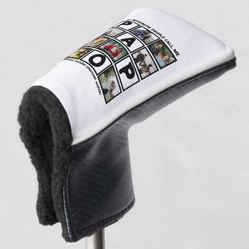 Custom Modern Grandpa Papo 8 Photo Collage Golf Head Cover