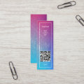 custom modern graphic qr code business bookmark mini business card | Zazzle