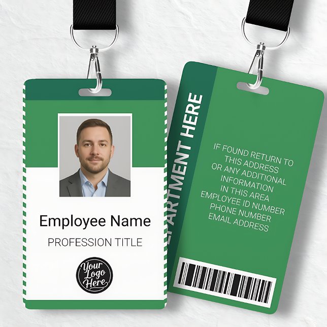 Custom Modern Green Employee Identification ID Badge (Custom Modern Green Employee Identification ID Badge)