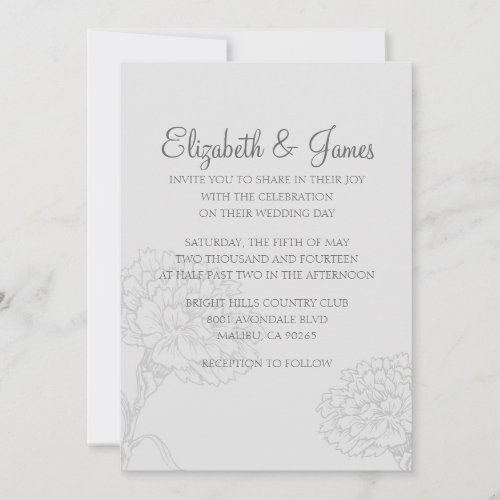 Custom Modern Grey Wedding Invitations