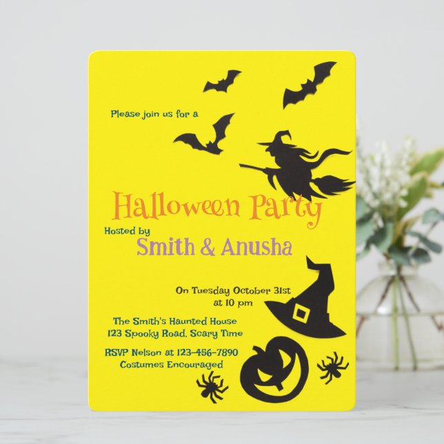 Custom Modern Halloween Party Save the Date – Mini (Standing Front)