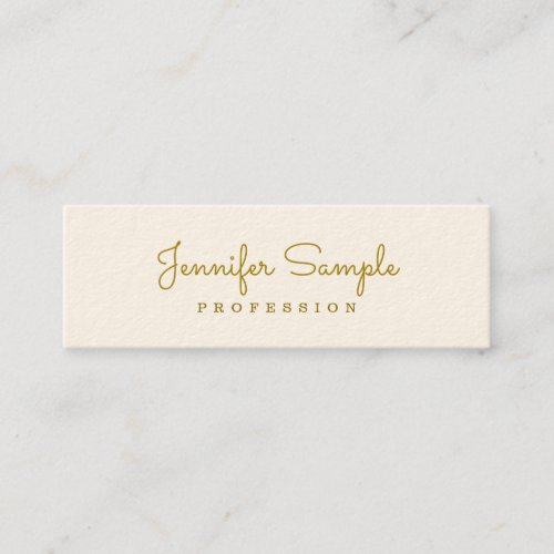 Custom Modern Handwritten Faux Gold Text Template Mini Business Card