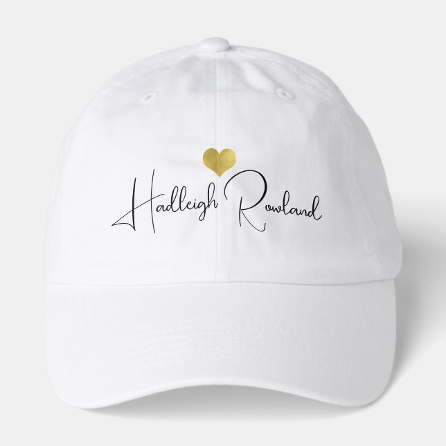 Custom Modern Handwritten Script Name Monogram Hat (Front)