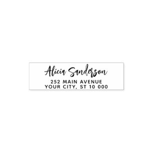 Custom modern handwritten signature retrun address self-inking stamp
