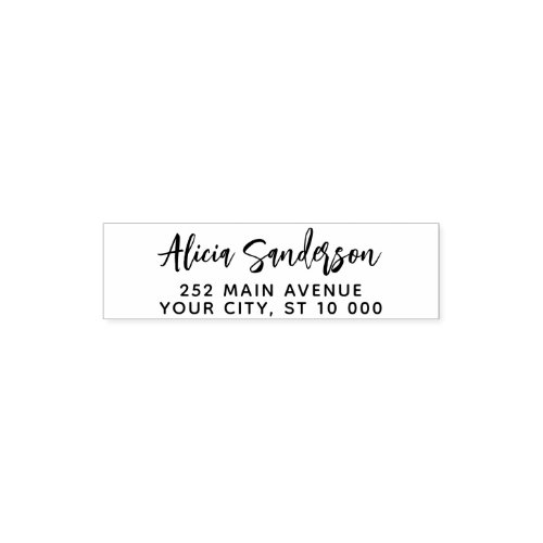 Custom modern handwritten signature retrun address self-inking stamp