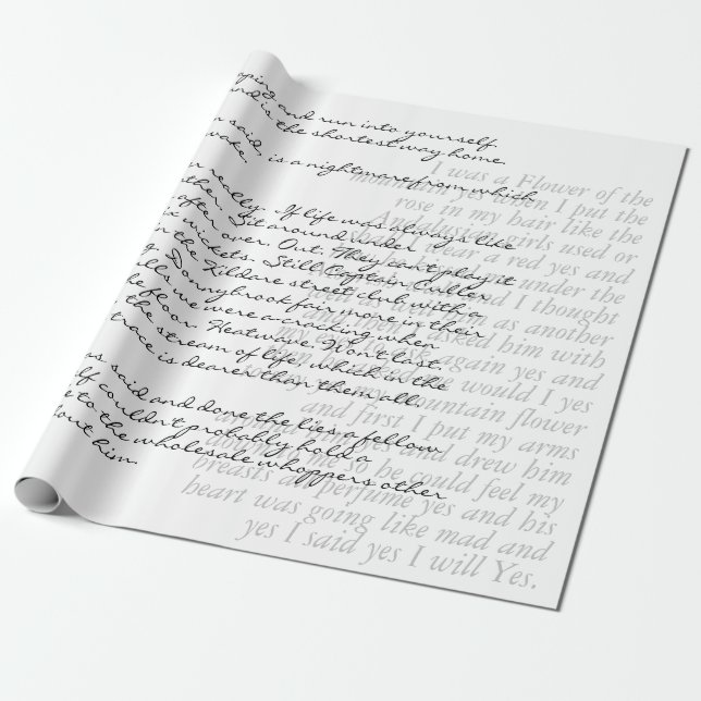 Custom Modern Handwritten Text Stylish Wrapping Paper (Unrolled)