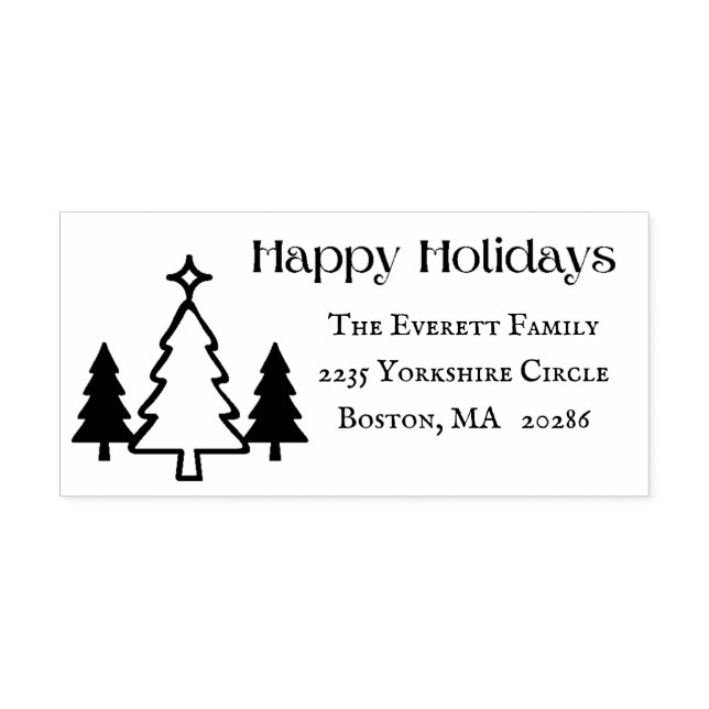 Custom Modern Happy Holidays Return Address Self-inking Stamp (Design)