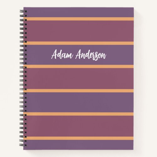 Custom Modern Horizontal Striped Design Notebook