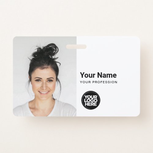 Custom Modern ID Card Simple QR Large Photo Badge
