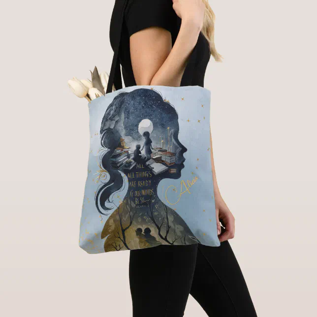 Celestial Book Lover Tote Bag – Shakespeare Inspired Design