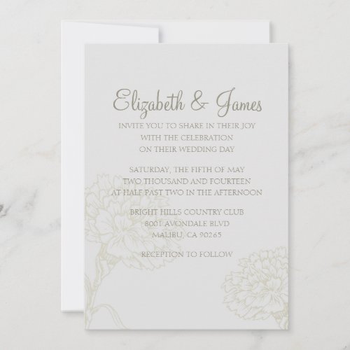 Custom Modern Ivory Wedding Invitations