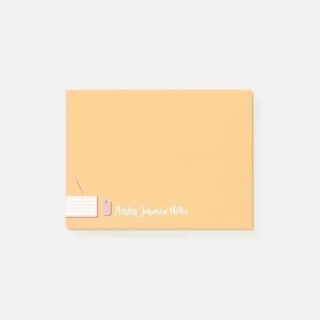 Custom Modern Keyboard Design Post-it Notes (Front)