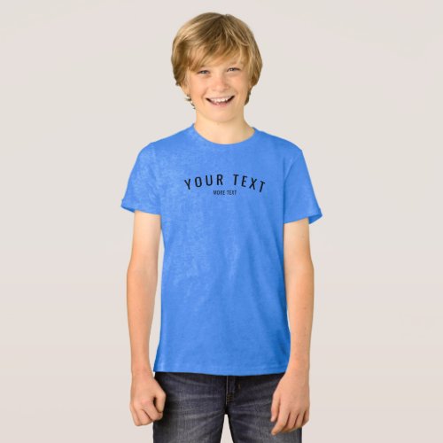 Custom Modern Kids Boys Royal Blue Triblend Tri_Blend Shirt