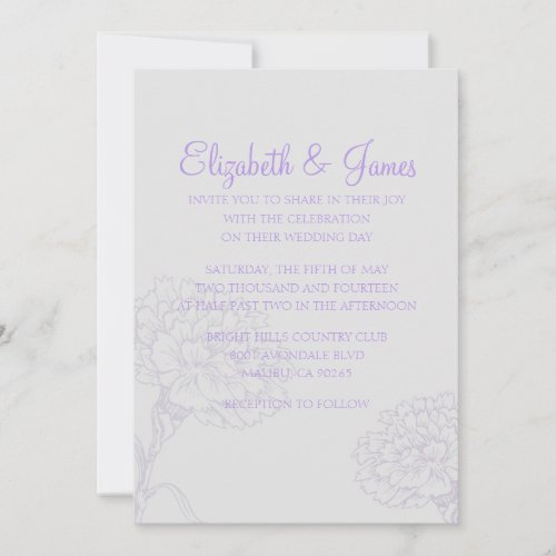 Custom Modern Lavender Wedding Invitations