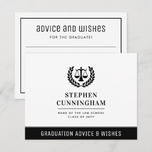 Custom Modern Law School Graduation Advice Wishes Note Card