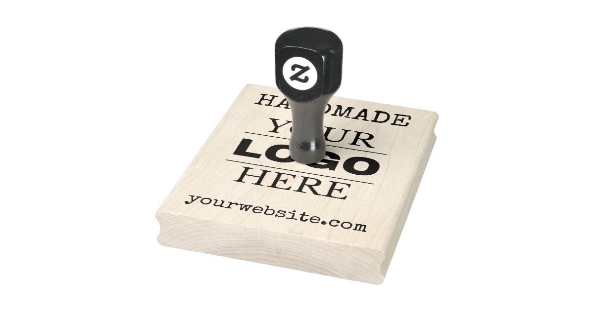 custom modern logo business branded rubber stamp | Zazzle