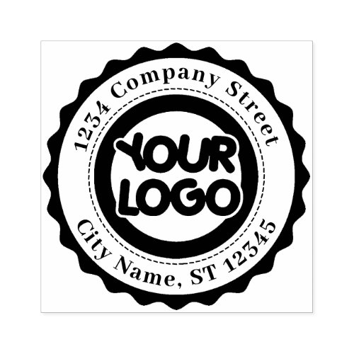 Custom Modern Logo Company Return Address Rubber Stamp