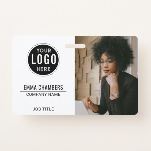 Custom Modern Logo Employee Photo Business Badge
