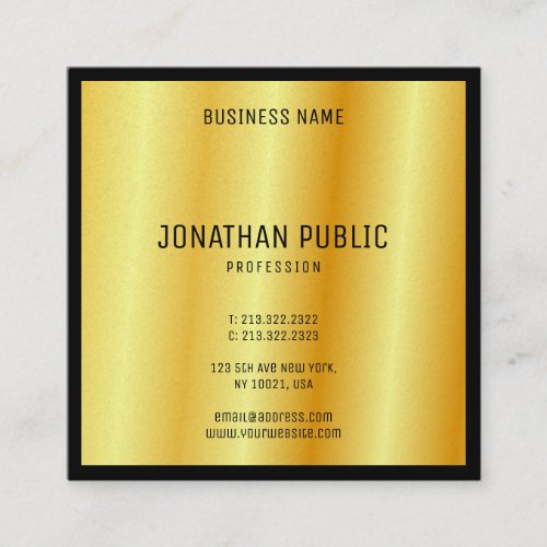 Custom Modern Luxury Gold Elegant Template Square Business Card