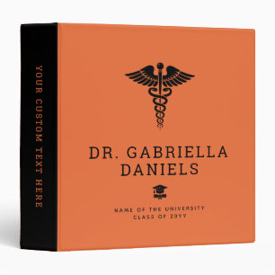 Custom Modern Medical School Doctor Graduation 3 Ring Binder