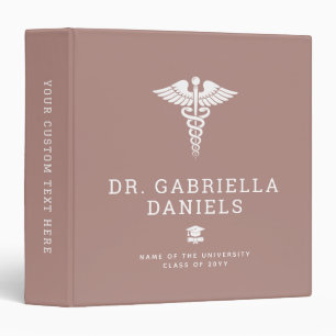 Custom Modern Medical School Doctor Graduation 3 Ring Binder