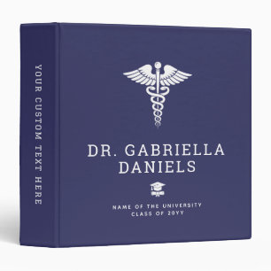Custom Modern Medical School Doctor Graduation 3 Ring Binder