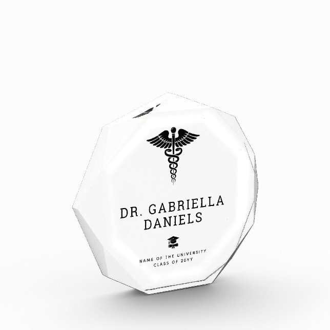 Custom Modern Medical School Doctor Graduation Acrylic Award (Left)