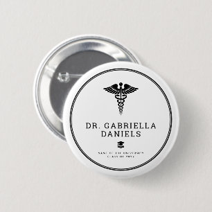 Custom Modern Medical School Doctor Graduation Button