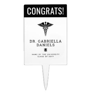 Custom Modern Medical School Doctor Graduation Cake Topper