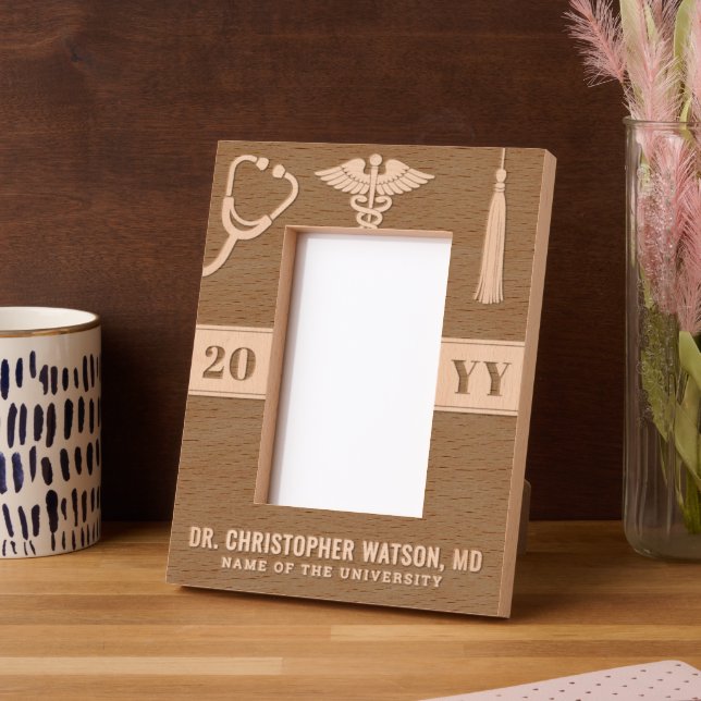 Custom Modern Medical School Doctor Graduation Eng Engraved Frames (Left)
