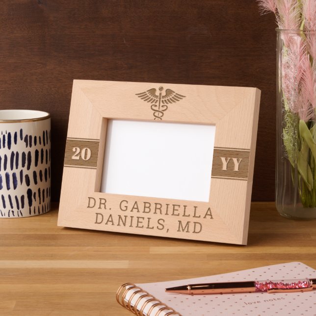 Custom Modern Medical School Doctor Graduation Engraved Frames (Left)