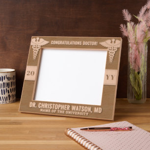 Custom Modern Medical School Doctor Graduation Engraved Frames