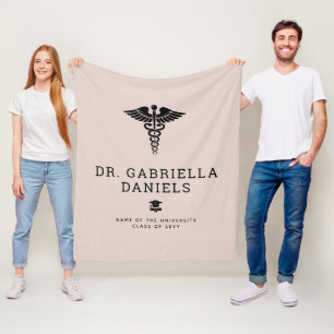 Custom Modern Medical School Doctor Graduation Fleece Blanket