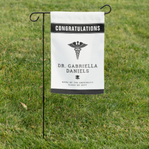 Custom Modern Medical School Doctor Graduation Garden Flag